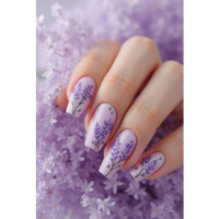 Best Botanical Square Nails | Light Botanical Square Nails