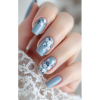 Flower Nail Designs | Light Botanical Square Nails