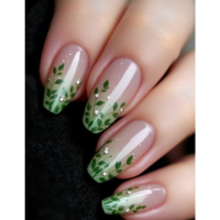 Trendy Floral Nail Ideas | Light Botanical Square Nails