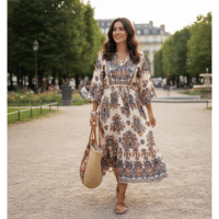 flowy boho silhouette | cozy fall dresses