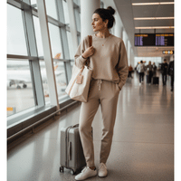 travel ready airport outfit | white sneakers outfit ideas