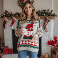 oversized christmas sweater looks | trendy christmas outfit ideas