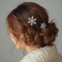 sparkly snowflake hairpins | cute and cozy christmas accessories ideas